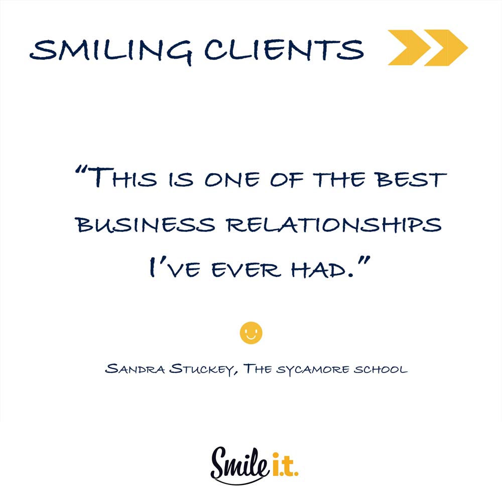 smiling client feedback