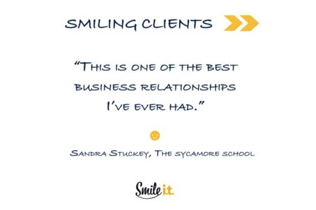 smiling client feedback